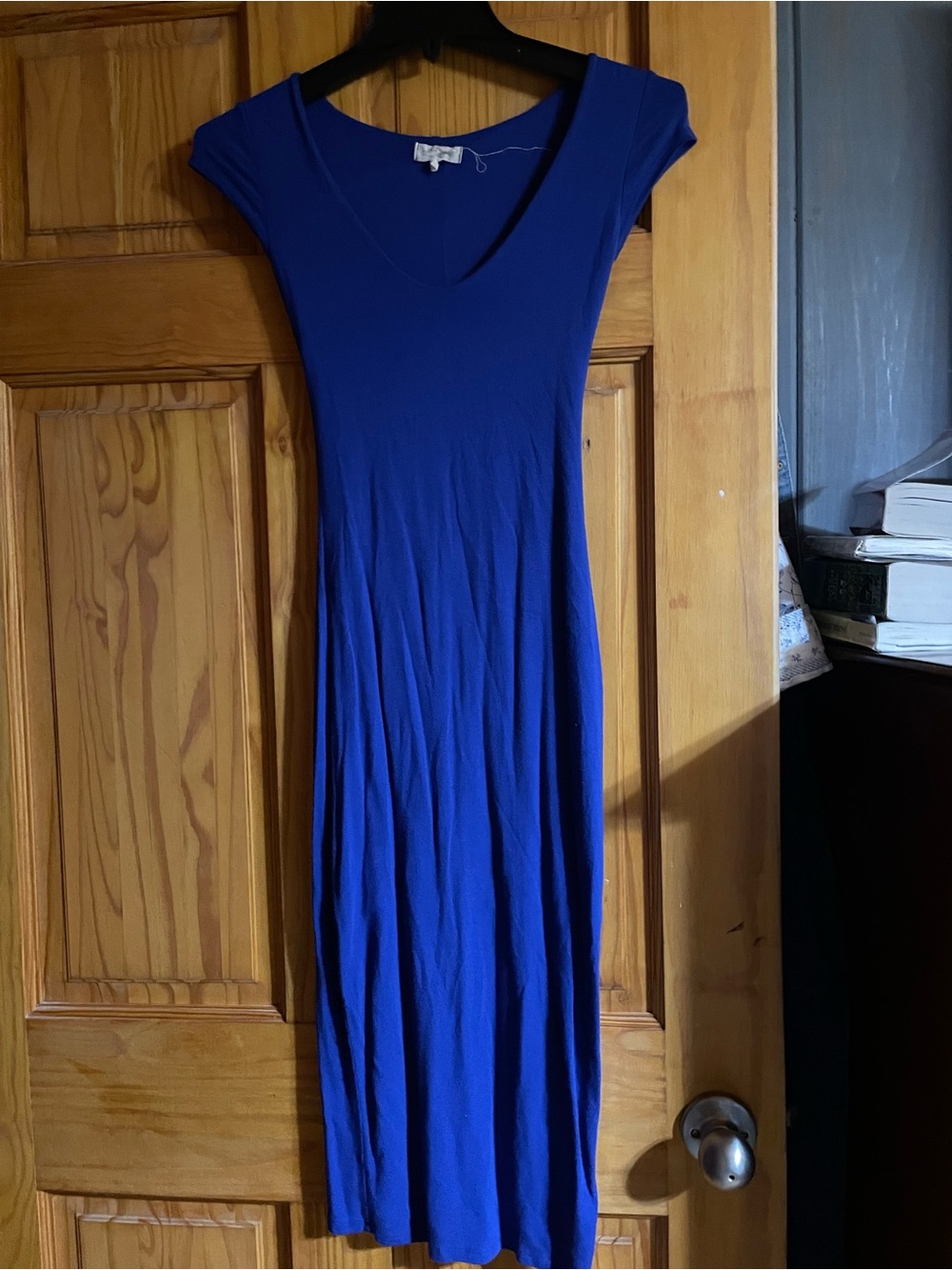 See You Monday Royal Blue V-Neck Midi Dress